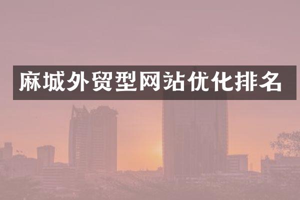 麻城外贸型网站优化排名