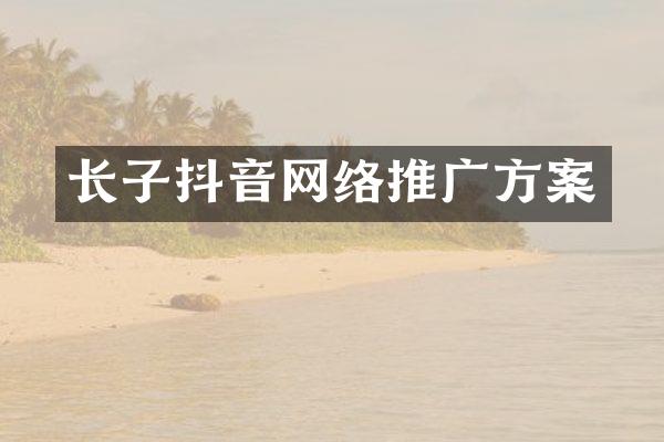 长子抖音网络推广方案