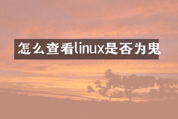 怎么查看linux是否为鬼