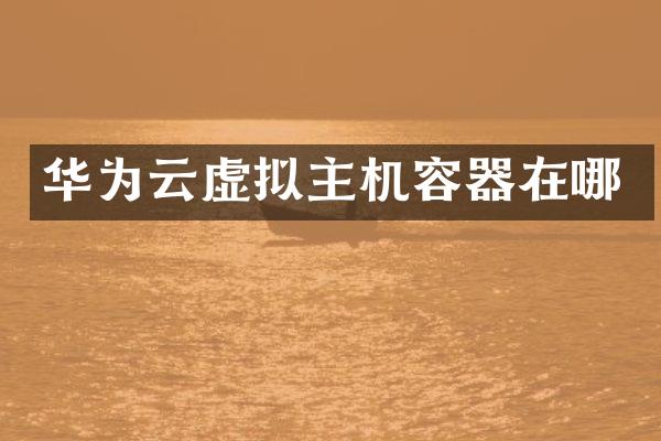 华为云虚拟主机容器在哪