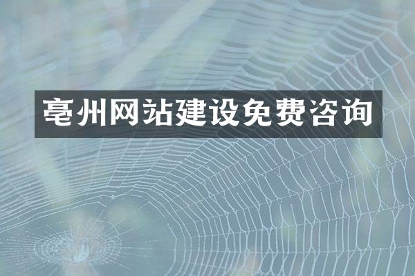亳州网站建设免费咨询