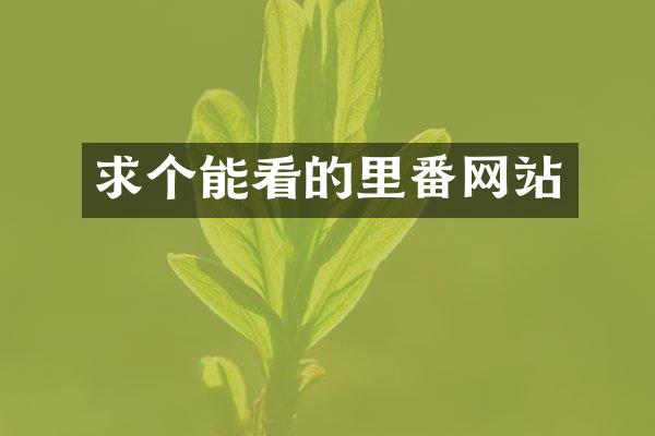 求个能看的里番网站
