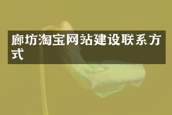 廊坊淘宝网站建设联系方式