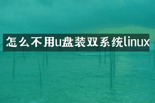 怎么不用u盘装双系统linux