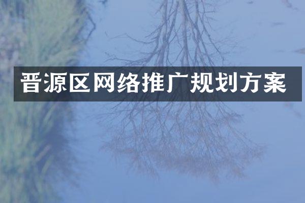晋源区网络推广规划方案