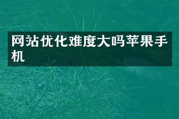 网站优化难度大吗苹果手机