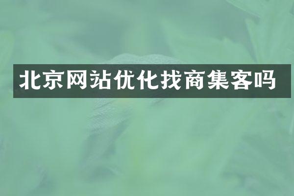 北京网站优化找商集客吗