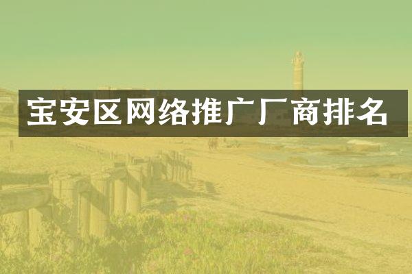 宝安区网络推广厂商排名