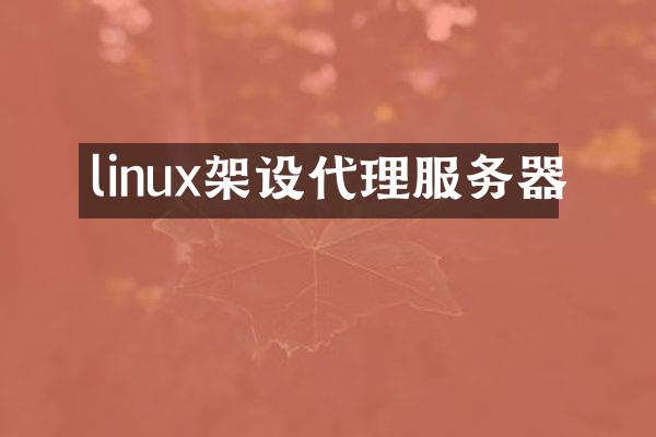 linux架设代理服务器