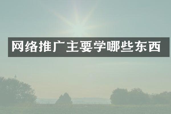 网络推广主要学哪些东西