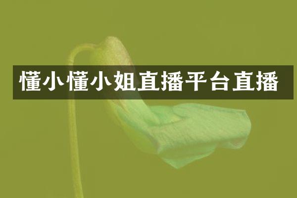 懂小懂小姐直播平台直播