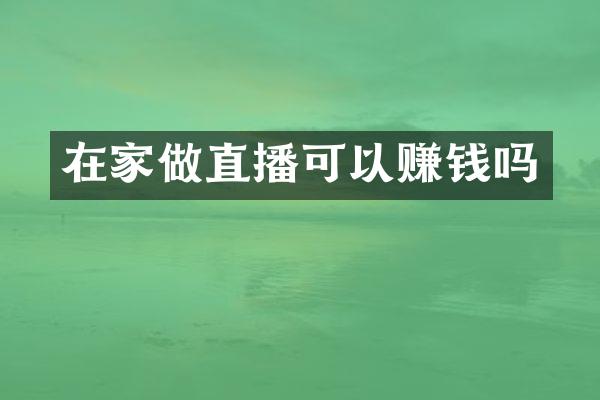 在家做直播可以赚钱吗