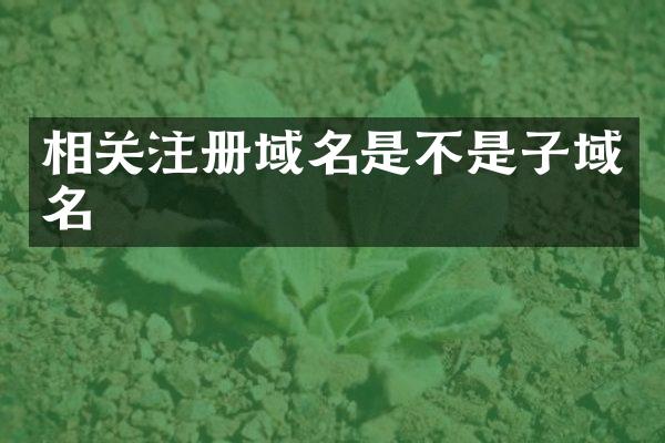 相关注册域名是不是子域名