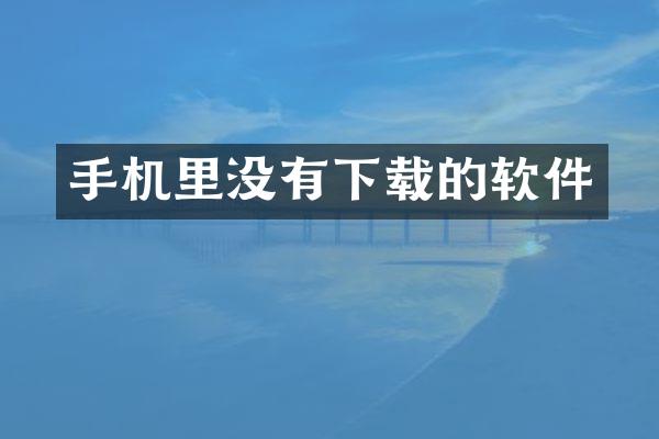 手机里没有下载的软件