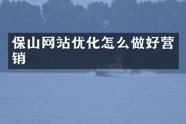 保山网站优化怎么做好营销