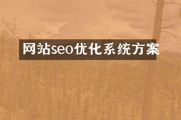 网站seo优化系统方案