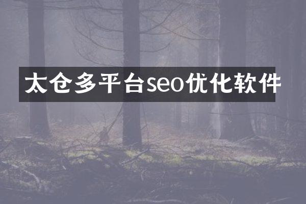 太仓多平台seo优化软件