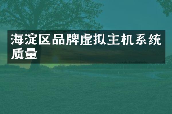 海淀区品牌虚拟主机系统质量