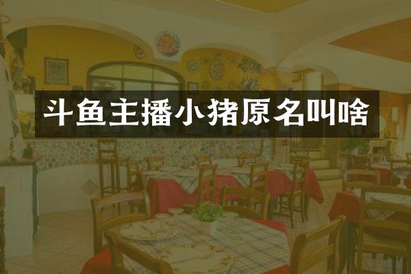 斗鱼主播小猪原名叫啥