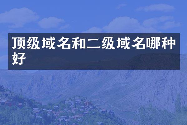顶级域名和二级域名哪种好
