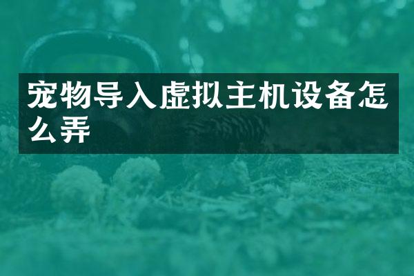 宠物导入虚拟主机设备怎么弄