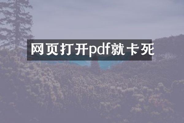 网页打开pdf就卡死