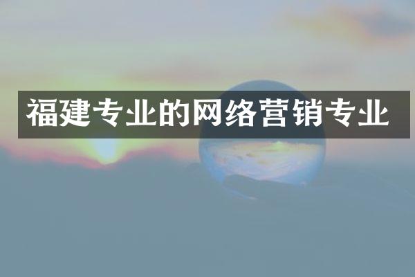 福建专业的网络营销专业