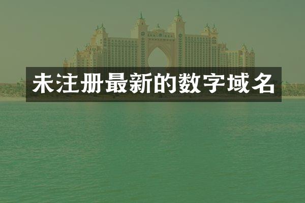 未注册最新的数字域名