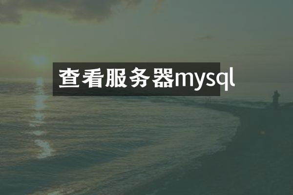 查看服务器mysql