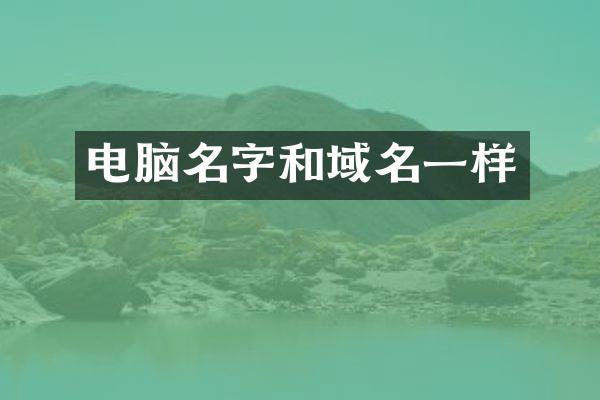 电脑名字和域名一样