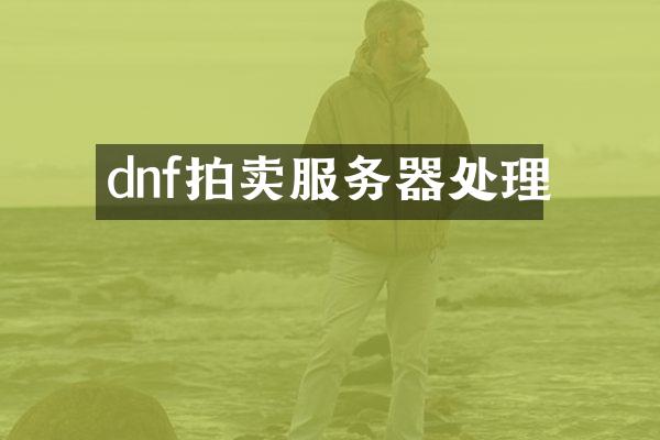 dnf拍卖服务器处理