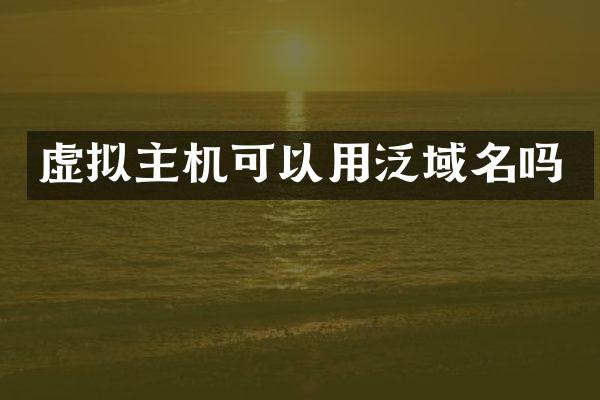 虚拟主机可以用泛域名吗