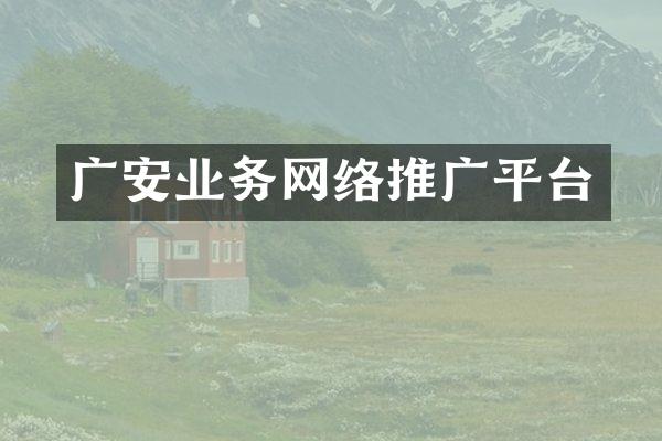 广安业务网络推广平台