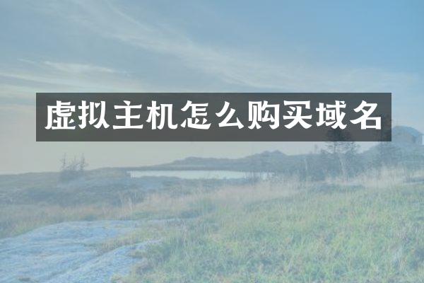 虚拟主机怎么购买域名