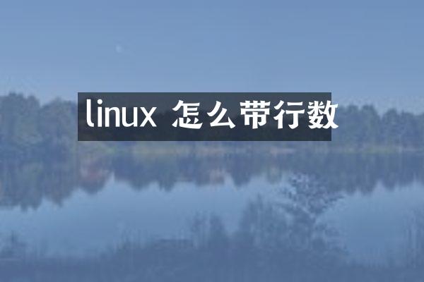 linux 怎么带行数