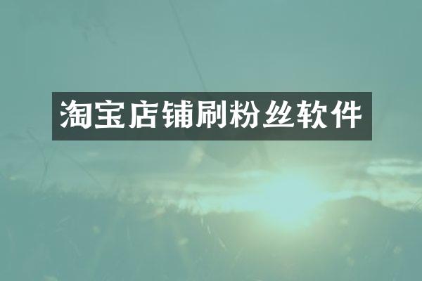 淘宝店铺刷粉丝软件