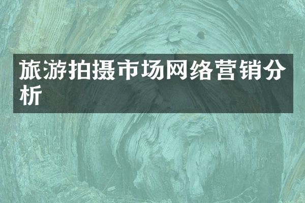 旅游拍摄市场网络营销分析