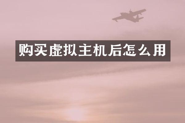 购买虚拟主机后怎么用