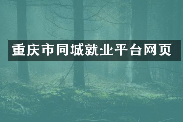 重庆市同城就业平台网页