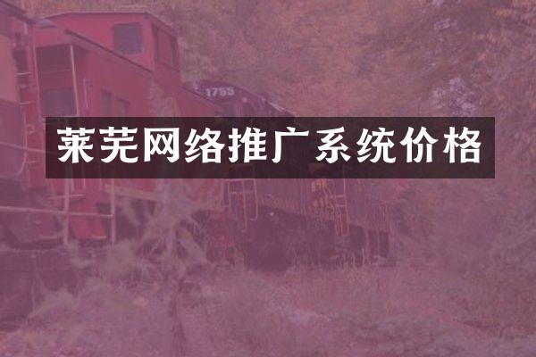莱芜网络推广系统价格