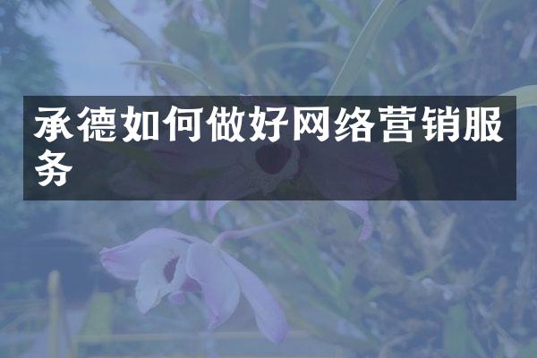 承德如何做好网络营销服务