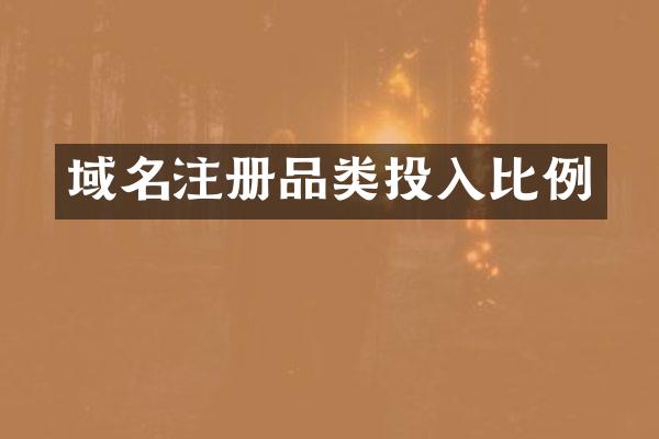 域名注册品类投入比例
