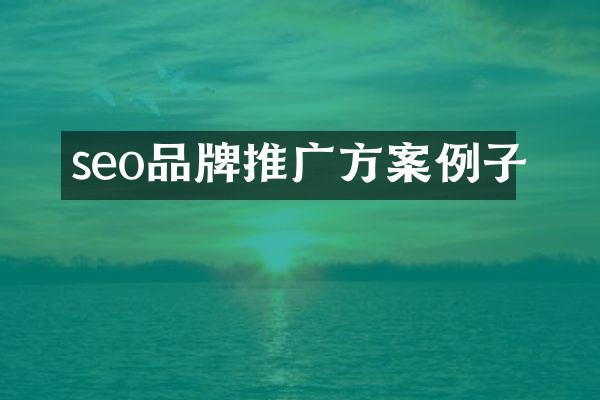 seo品牌推广方案例子