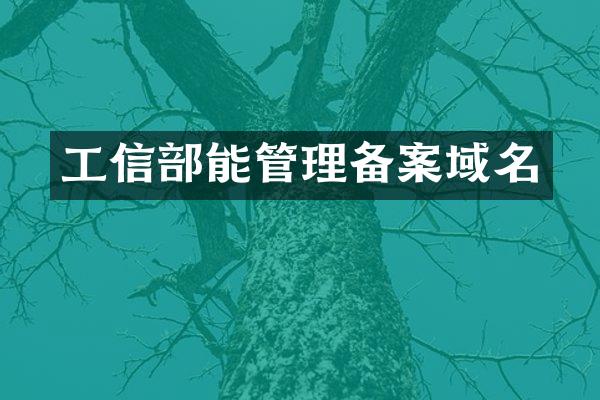 工信部能管理备案域名