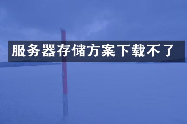 服务器存储方案下载不了