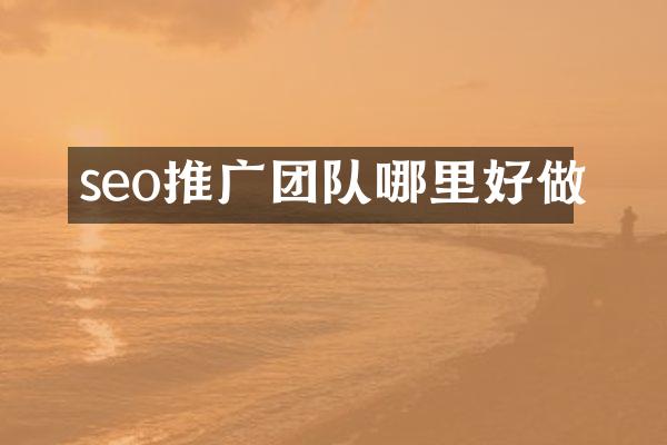 seo推广团队哪里好做