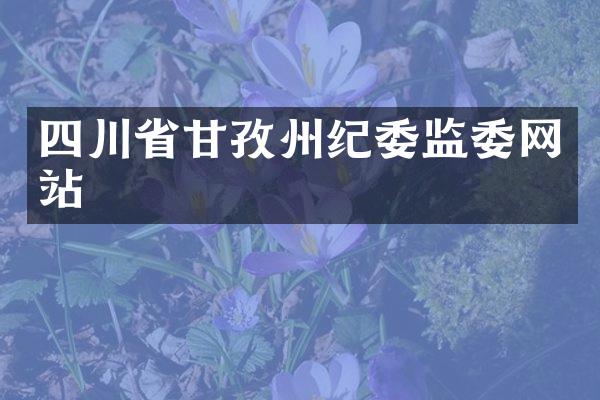 四川省甘孜州纪委监委网站