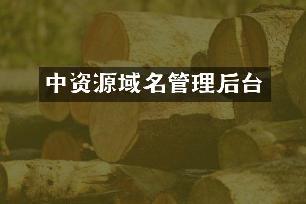 中资源域名管理后台