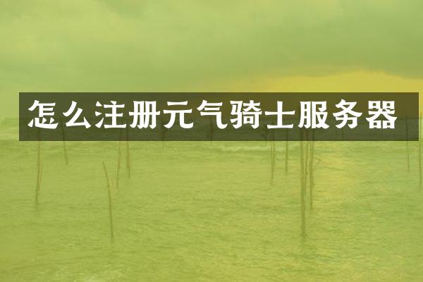 怎么注册元气骑士服务器