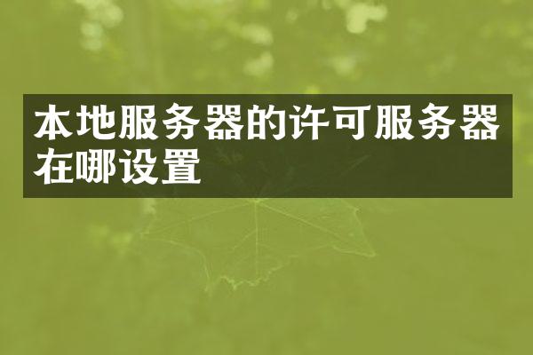 本地服务器的许可服务器在哪设置